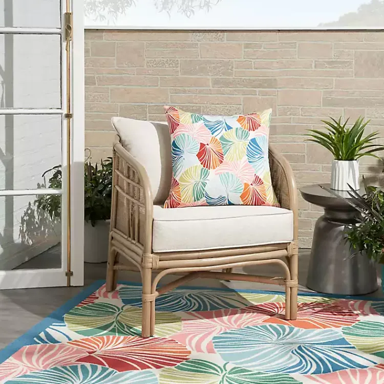 Outdoor Cushions & Pillows-Kirklands Home Rainbow Leaves Outdoor Square Throw Pillow Multi