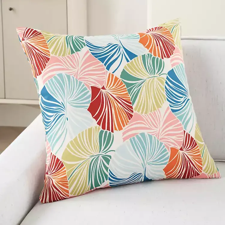 Outdoor Cushions & Pillows-Kirklands Home Rainbow Leaves Outdoor Square Throw Pillow Multi