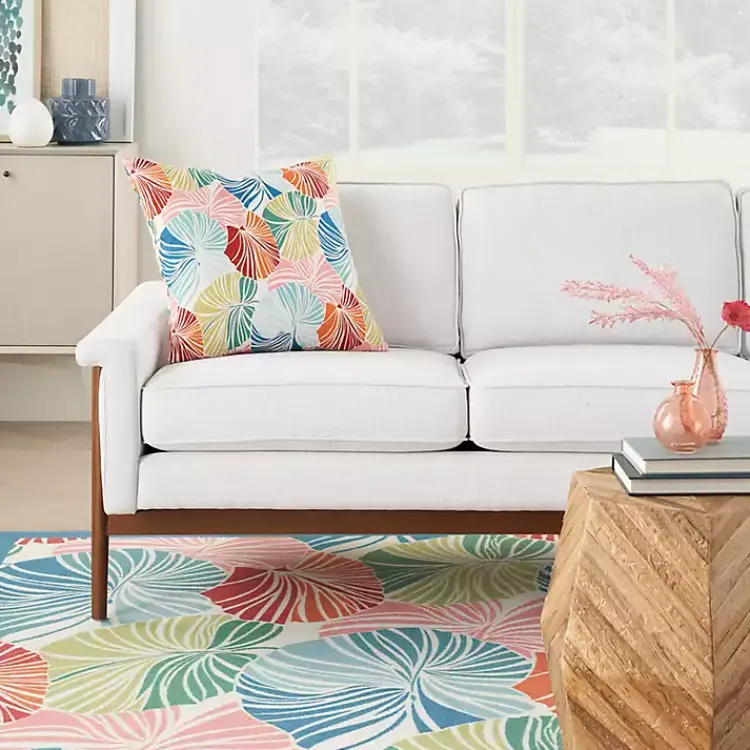 Outdoor Cushions & Pillows-Kirklands Home Rainbow Leaves Outdoor Square Throw Pillow Multi