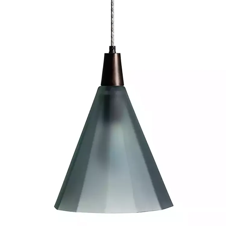 Chandeliers & Pendant Lighting-Kirklands Home Bronze Glass Ombre Wide Taper Pendant Lamp Green