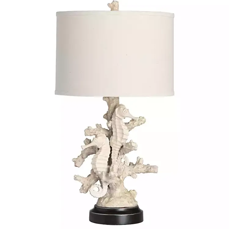 Table Lamps-Kirklands Home Natural Cream Resin Coastal Textured Table Lamp Tan