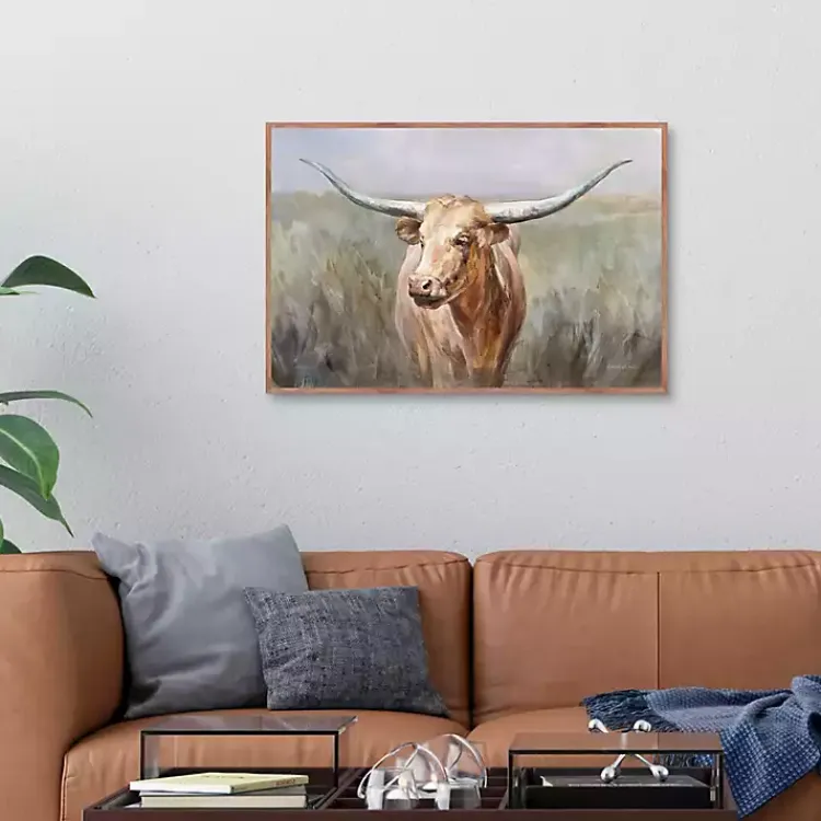 Canvas Art-Kirklands Home Big Sky Longhorn Framed Canvas Art Print