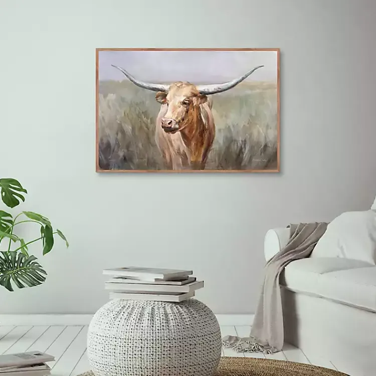 Canvas Art-Kirklands Home Big Sky Longhorn Framed Canvas Art Print