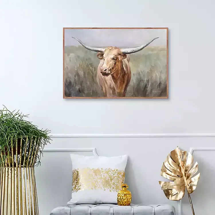 Canvas Art-Kirklands Home Big Sky Longhorn Framed Canvas Art Print
