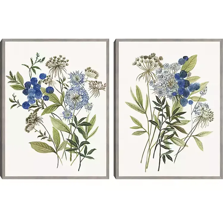 Canvas Art-Kirklands Home Botana 2-pc. Framed Canvas Art Print Set White