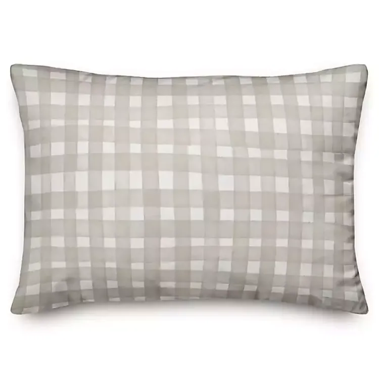 Outdoor Cushions & Pillows-Kirklands Home Basket Weave Outdoor Lumbar Pillow Gray