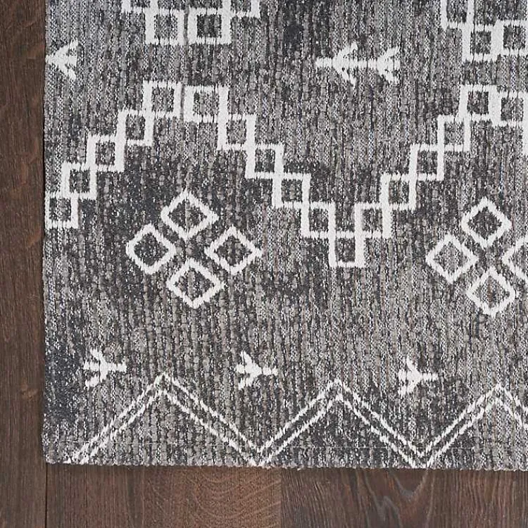 Accent Rugs-Kirklands Home Gray Distressed Geo Markings Accent Rug, 2x3