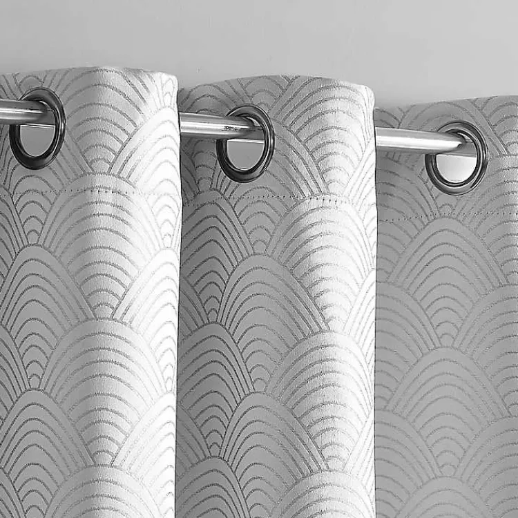 Curtains & Drapes-Kirklands Home Fans Blackout Curtain Panel Set, 96 in. Gray