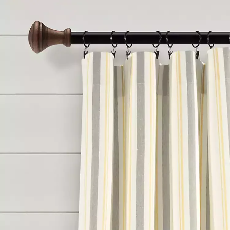 Curtains & Drapes-Kirklands Home Yellow & Gray Farmhouse Curtain Panel Set, 95 in.