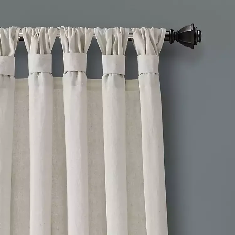 Curtains & Drapes-Kirklands Home Burlap Knotted Curtain Panel Set, 108 in. Ivory