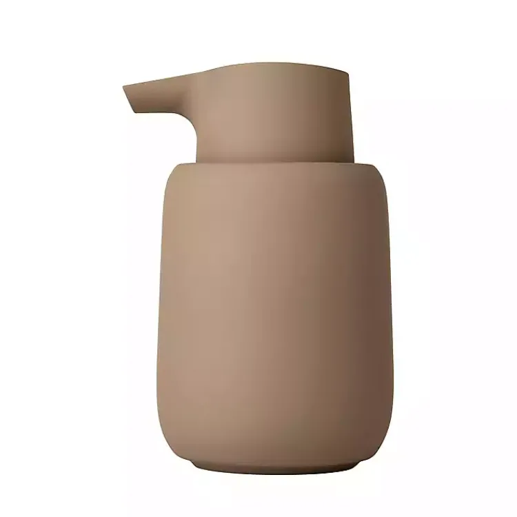 Bathroom Accessories-Kirklands Home Matte Modernity Ceramic Soap Dispenser Tan