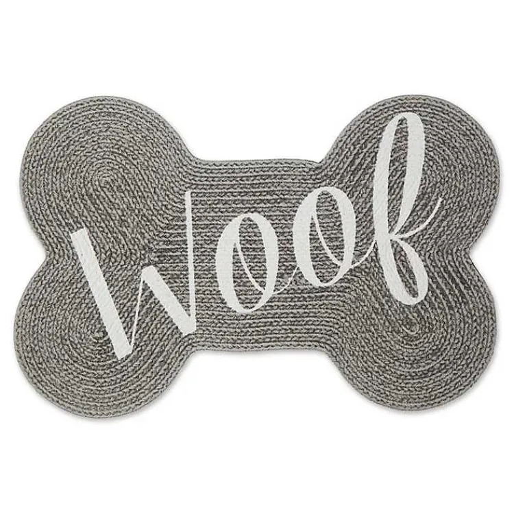 Kitchen & Floor Mats-Kirklands Home Gray Woof Bone Pet Bowl Mat