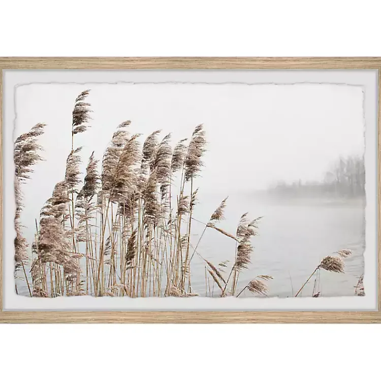 Framed Art-Kirklands Home Deckled Lakeside Grass Framed Art Print