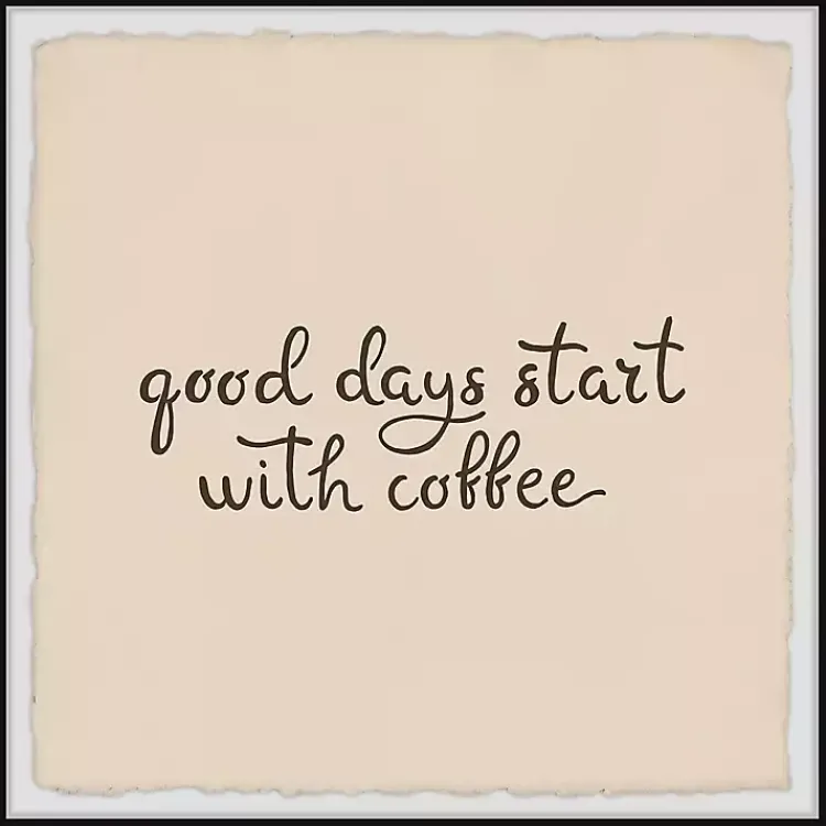 Wall Quotes & Signs-Kirklands Home Start with Coffee Framed Wall Plaque