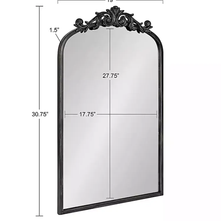 Decorative Mirrors-Kirklands Home Arendahl Arched Mirror, 19x31 in. Black