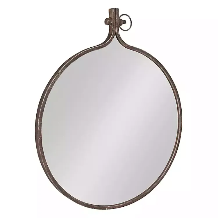 Decorative Mirrors-Kirklands Home Bronze Metal Yitro Wall Mirror Brown