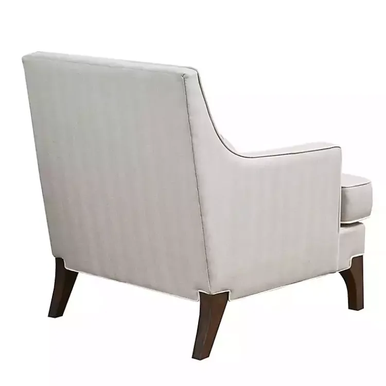 Accent Chairs-Kirklands Home Cream and White Contrast Welting Accent Chair Ivory