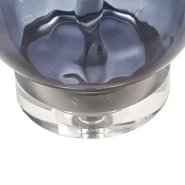 Table Lamps-Kirklands Home Ombre Blue Glass Teardrop Table Lamp White