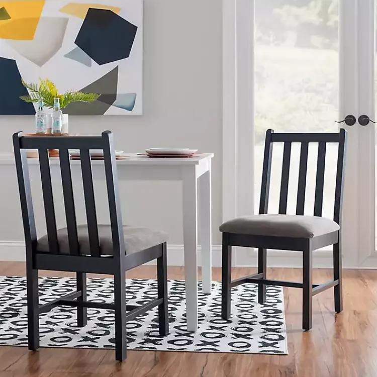Dining Chairs-Kirklands Home Black and Classic Dining Chairs, Set of 2 Gray
