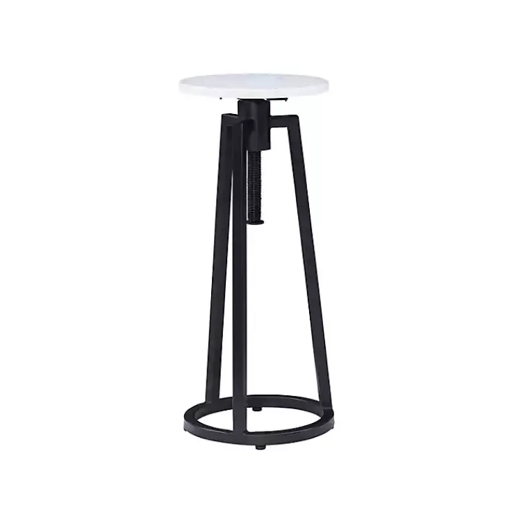 Accent & End Tables-Kirklands Home Black and White Marble Adjustable Drink Table