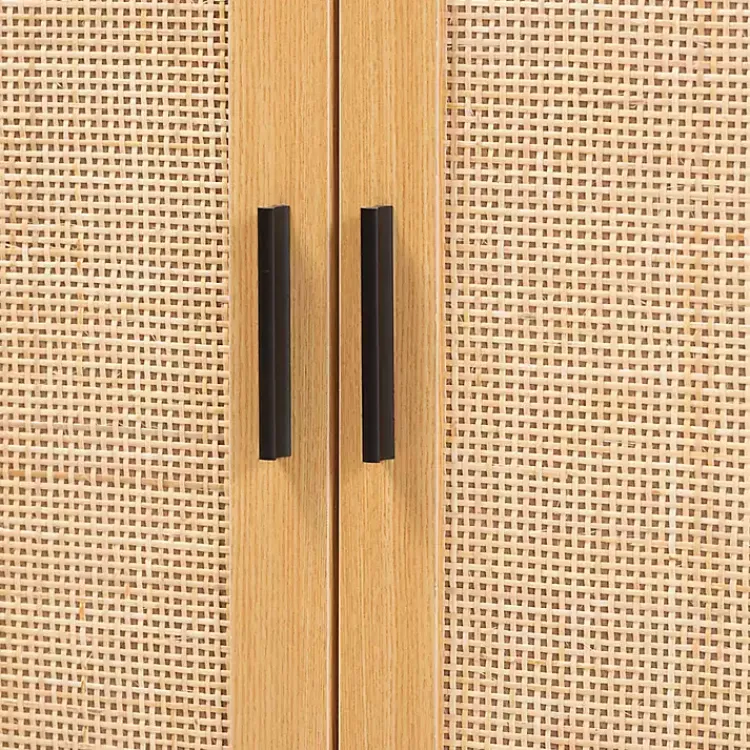 Cabinets & Sideboards-Kirklands Home Tara Two-Tone Espresso Rattan Cabinet