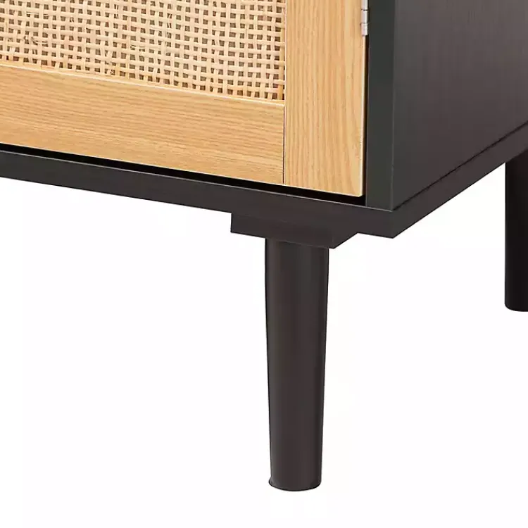 Cabinets & Sideboards-Kirklands Home Tara Two-Tone Espresso Rattan Cabinet