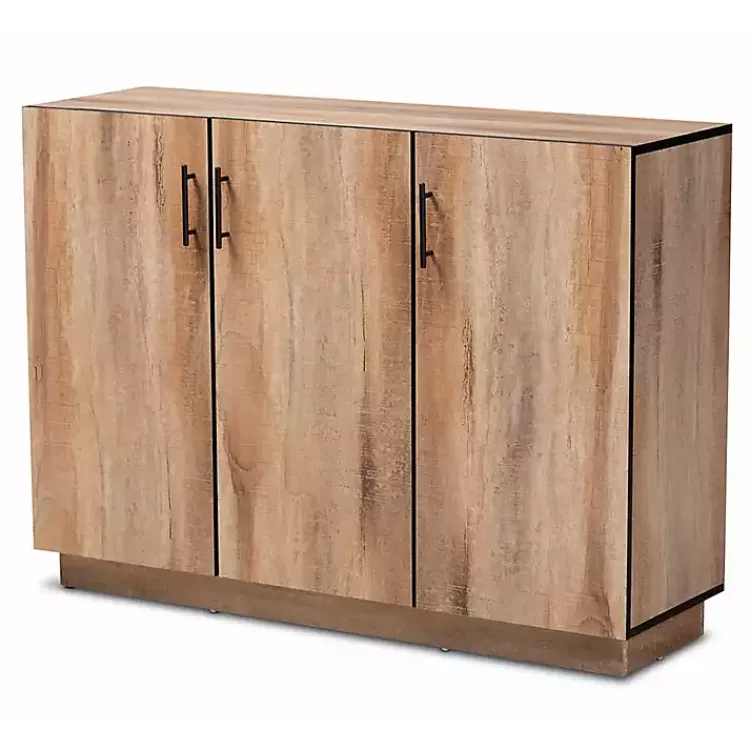 Cabinets & Sideboards-Kirklands Home Stella Contemporary Oak 3-Door Sideboard