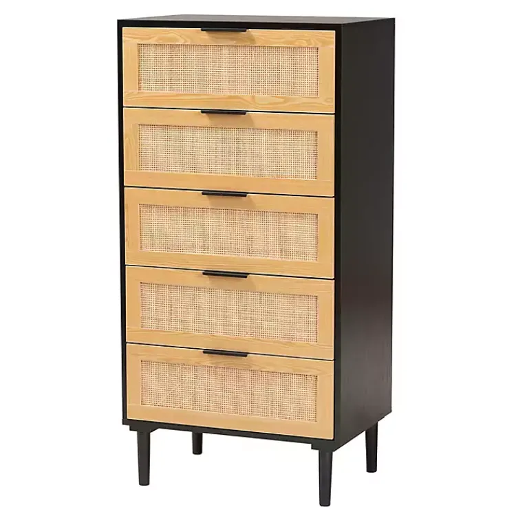 Dressers & Chests-Kirklands Home Tara Two-Tone Espresso Rattan Chest