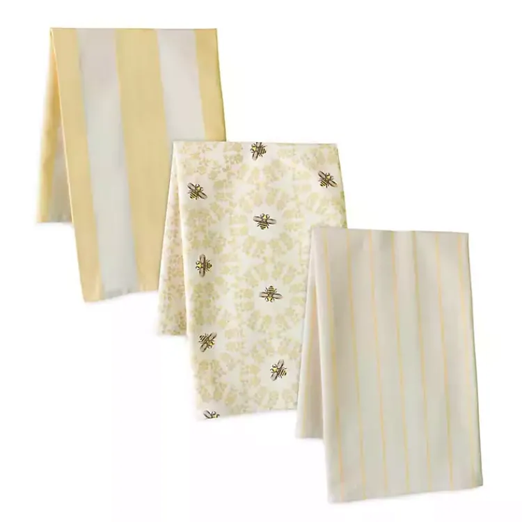 Kitchen Accessories-Kirklands Home Honeybee Sunshine 3-pc. Christmas Towel Set