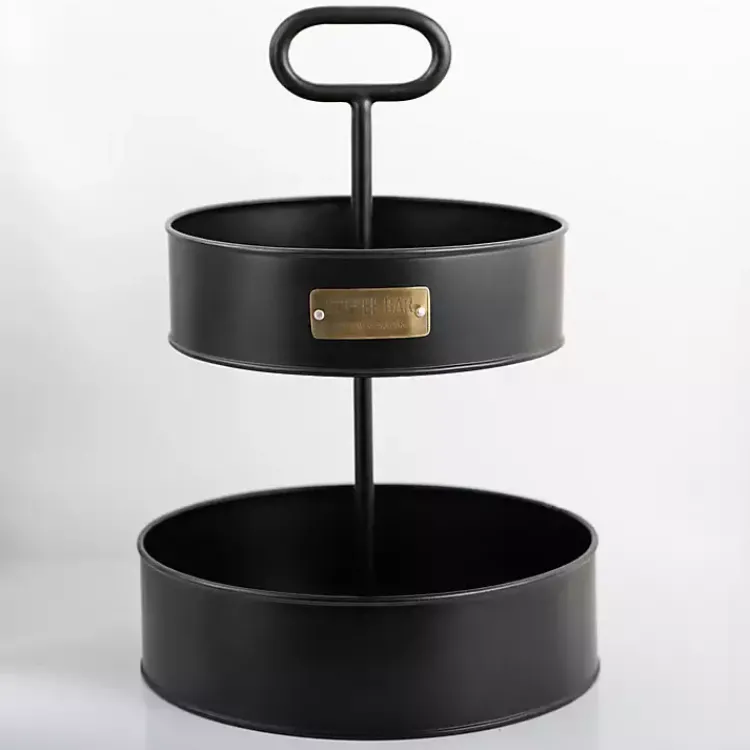 Kitchen Storage-Kirklands Home Matte 2-Tier Coffee Basket Black