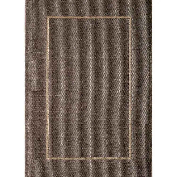 Outdoor Rugs-Kirklands Home Bordered Outdoor Area Rug, 6x9 Brown