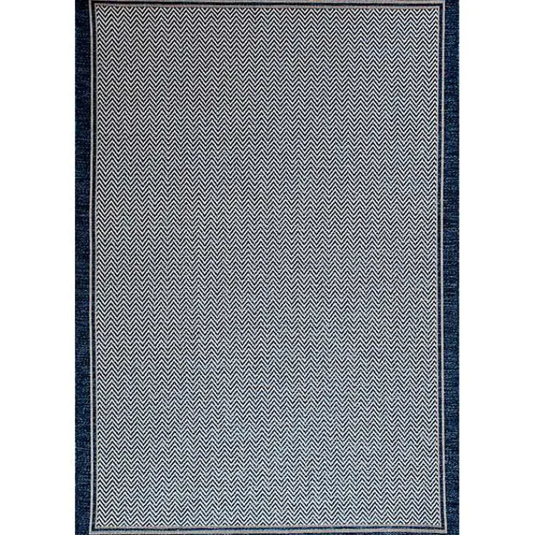 Outdoor Rugs-Kirklands Home Navy Dunedin Indoor/Outdoor Area Rug, 7x9 Blue