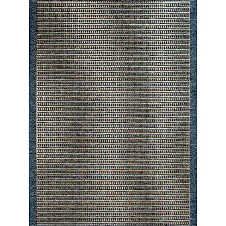 Outdoor Rugs-Kirklands Home Navy Adelaide Woven Outdoor Area Rug, 7x9 Blue