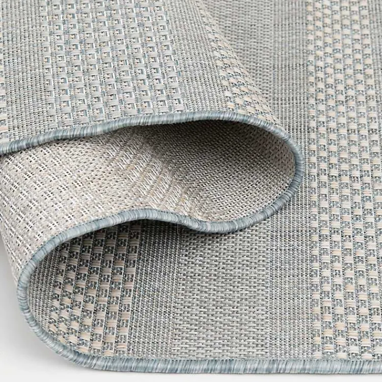 Outdoor Rugs-Kirklands Home Blue Elletta Indoor/Outdoor Area Rug, 2x7 Gray