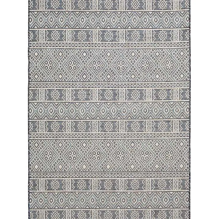 Outdoor Rugs-Kirklands Home Draya Indoor/Outdoor Area Rug, 5x7 Blue