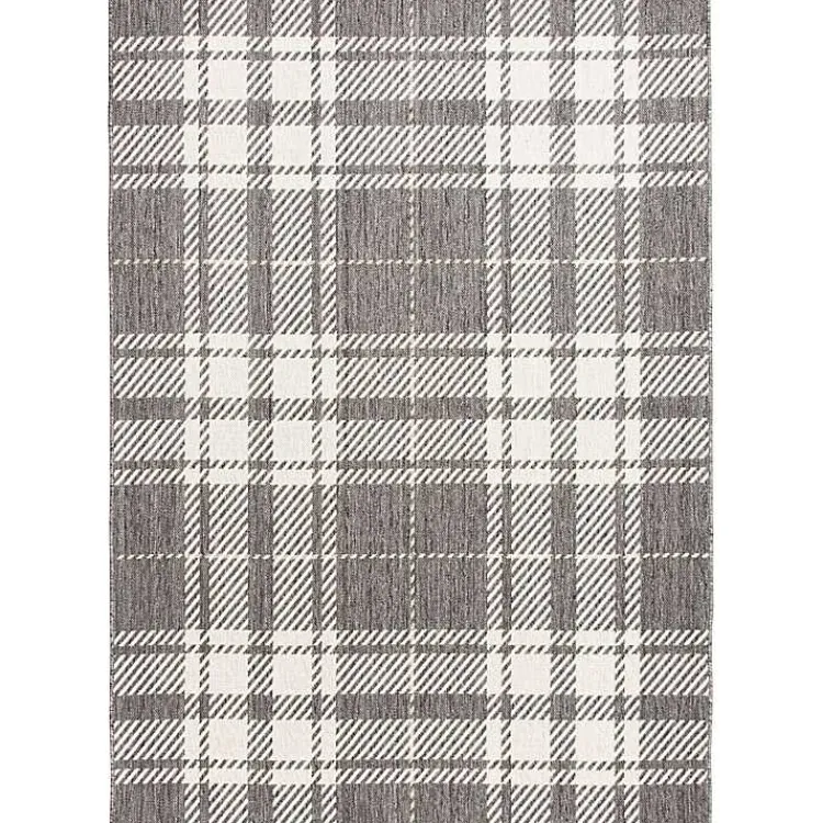 Outdoor Rugs-Kirklands Home Priya Plaid Indoor/Outdoor Area Rug, 7x9 Gray