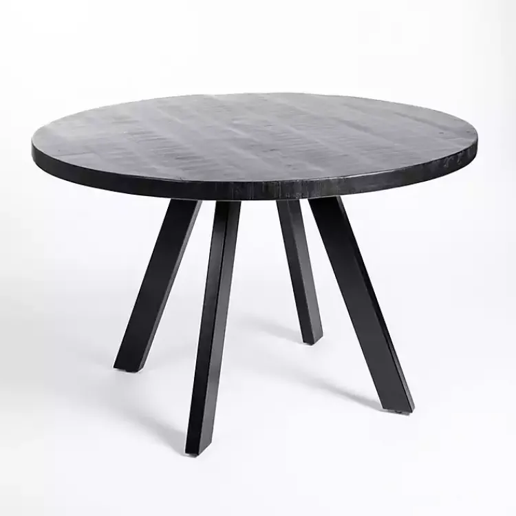 Dining Tables-Kirklands Home Glenn Midnight Wood Dining Table Black