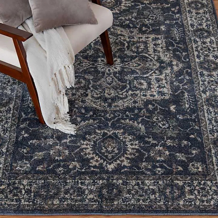 Area Rugs-Kirklands Home Vintage Annabe Area Rug, 5x7 Blue