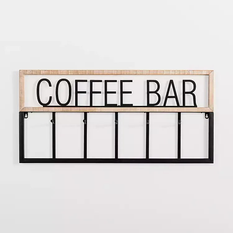 Hooks-Kirklands Home Metal and Wood Coffee Bar Wall Hooks