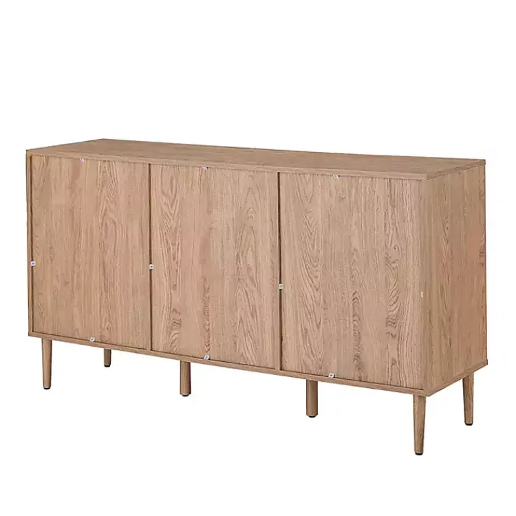 Cabinets & Sideboards-Kirklands Home Natural Cane Wood Arched Sideboard Cabinet
