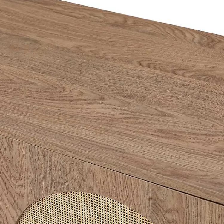 Cabinets & Sideboards-Kirklands Home Natural Cane Wood Arched Sideboard Cabinet