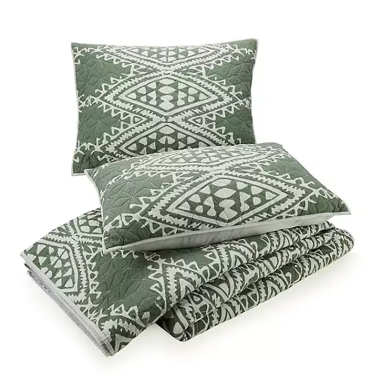 Quilts-Kirklands Home Justina Blakeney Aisha Queen Quilt Set Green