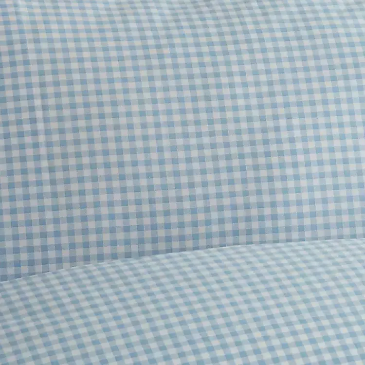 Bed Sheets-Kirklands Home Gingham Queen 3-pc. Sheet Set Blue