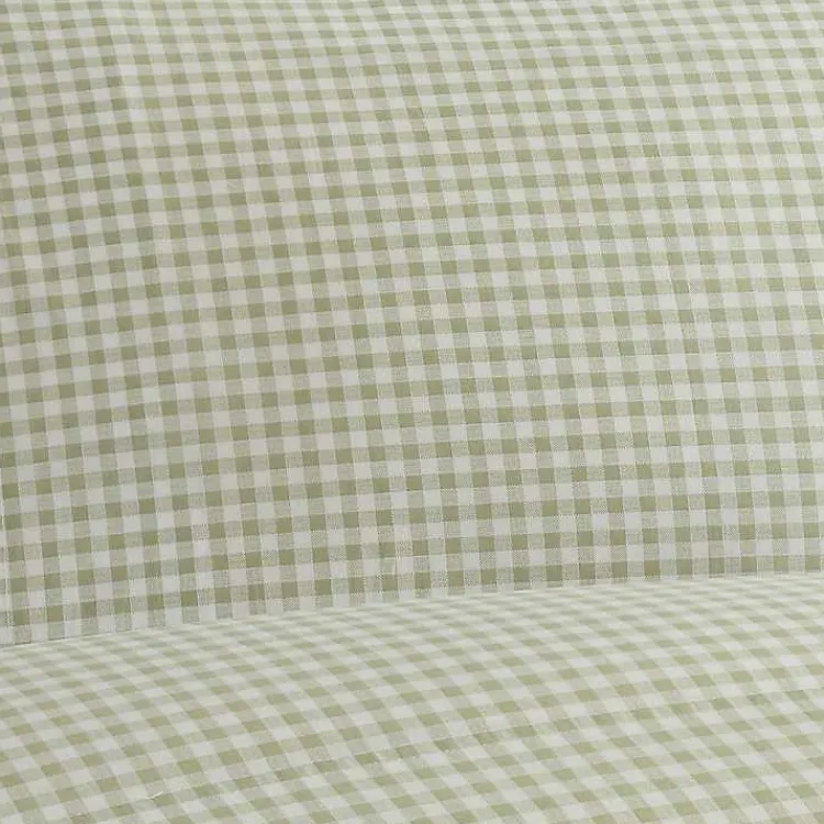 Bed Sheets-Kirklands Home Gingham 4-pc. Queen Sheet Set Green