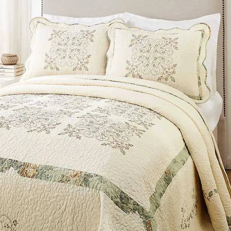 Bedspreads & Coverlets-Kirklands Home Cream Vintage Treasure King Bedspread