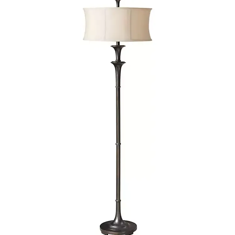 Floor Lamps-Kirklands Home Dark Bronze Metal Flare Floor Lamp Tan