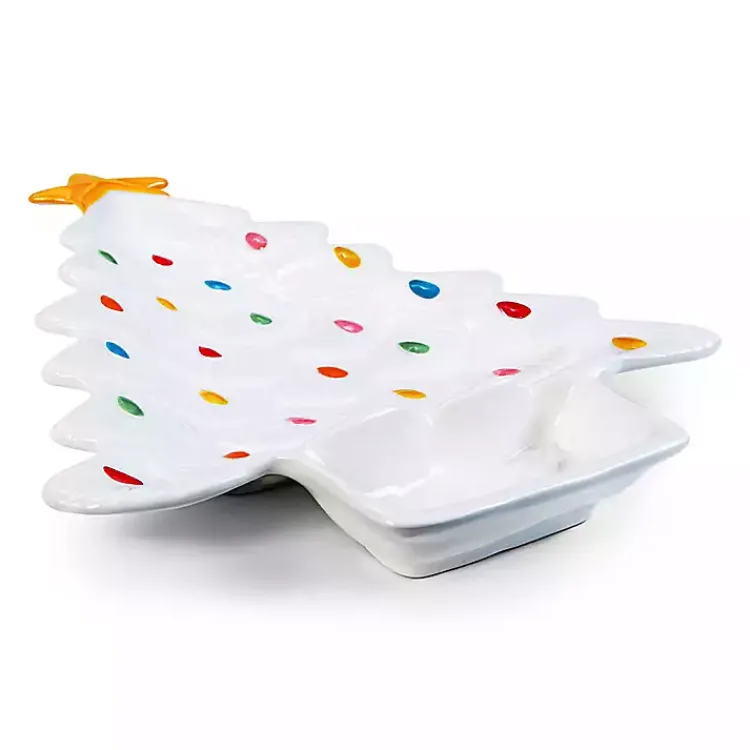 Serving & Entertaining-Kirklands Home Christmas Tree Serving Platter White