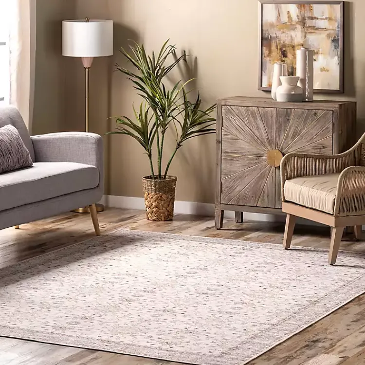 Area Rugs-Kirklands Home Transitional Floral Area Rug, 8x10 Ivory