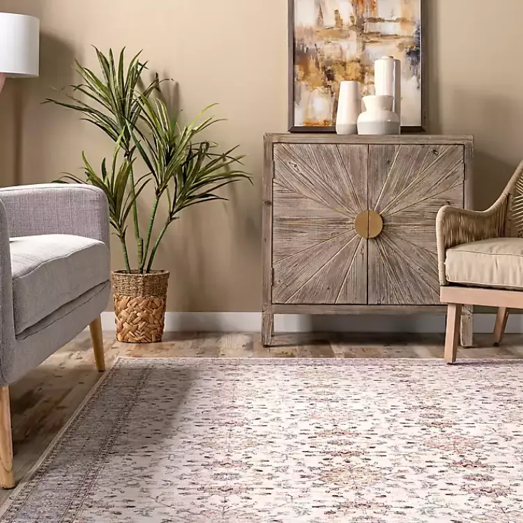 Area Rugs-Kirklands Home Transitional Floral Area Rug, 8x10 Ivory