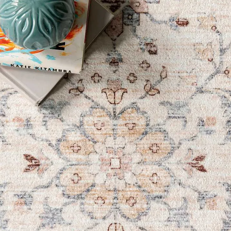 Area Rugs-Kirklands Home Transitional Floral Area Rug, 8x10 Ivory
